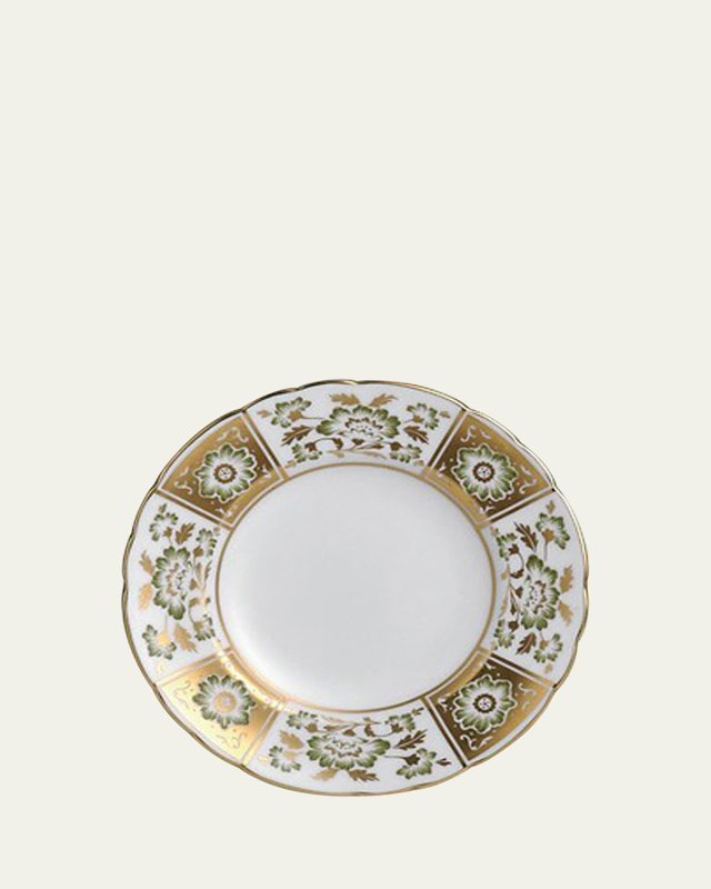 Derby Panel Green Bread & Butter Plate